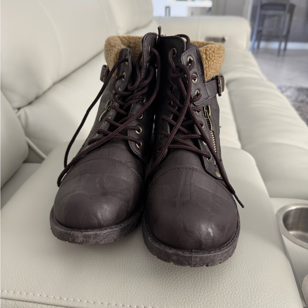Wanted Dark Brown Ladies Boots with Tan Accents